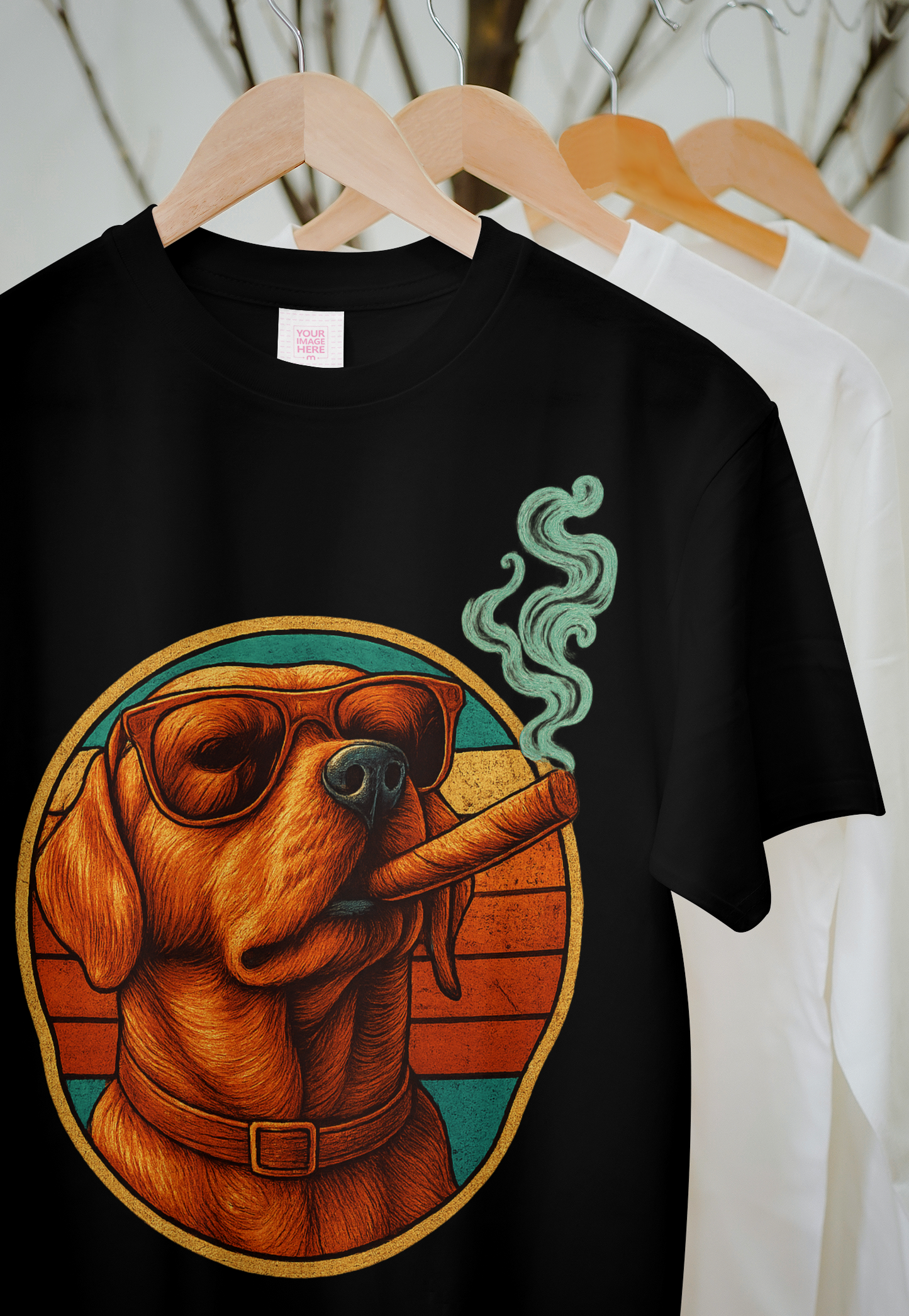 "Boss Dog Vibes – Retro Cigar Cool Tee"