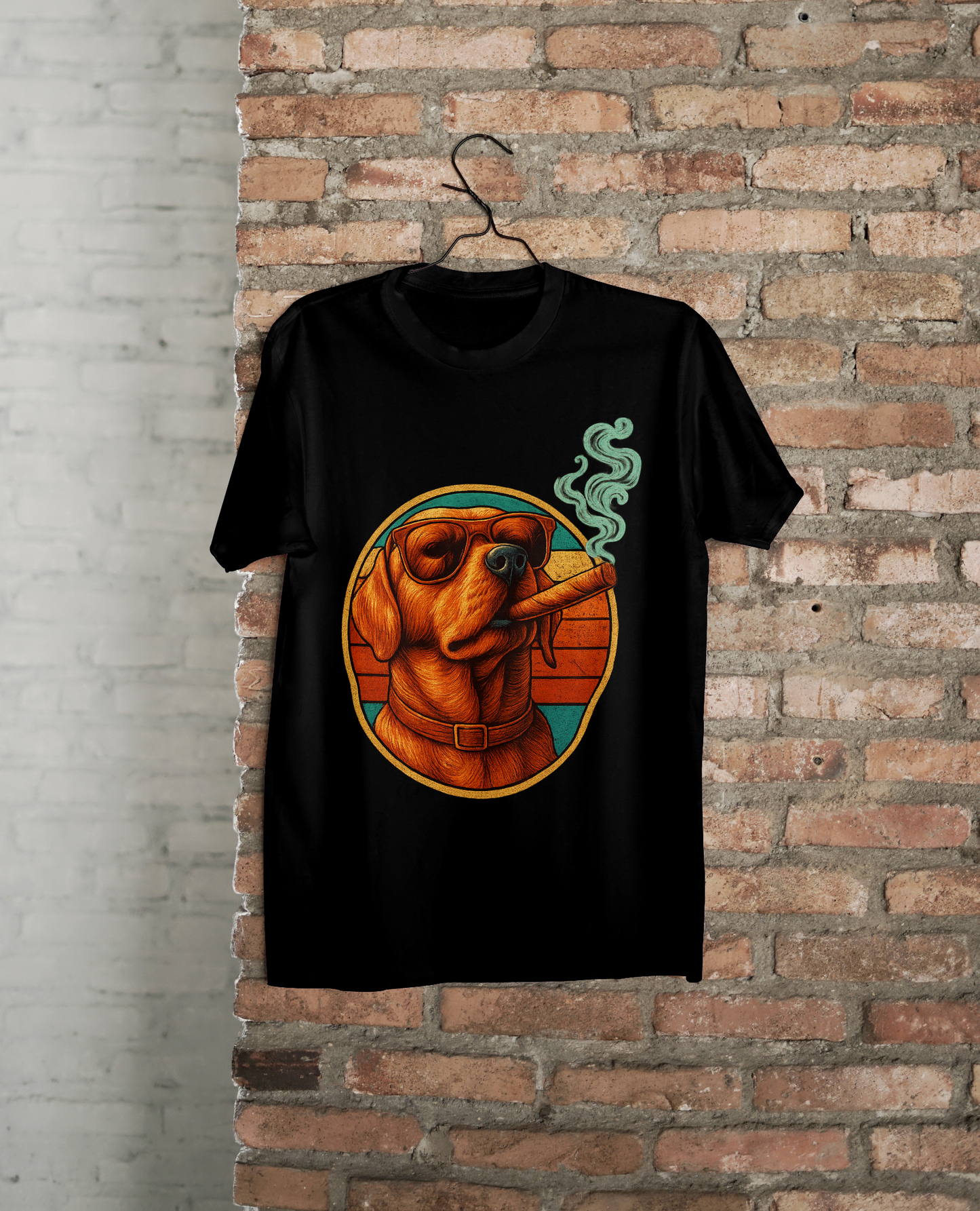 "Boss Dog Vibes – Retro Cigar Cool Tee"