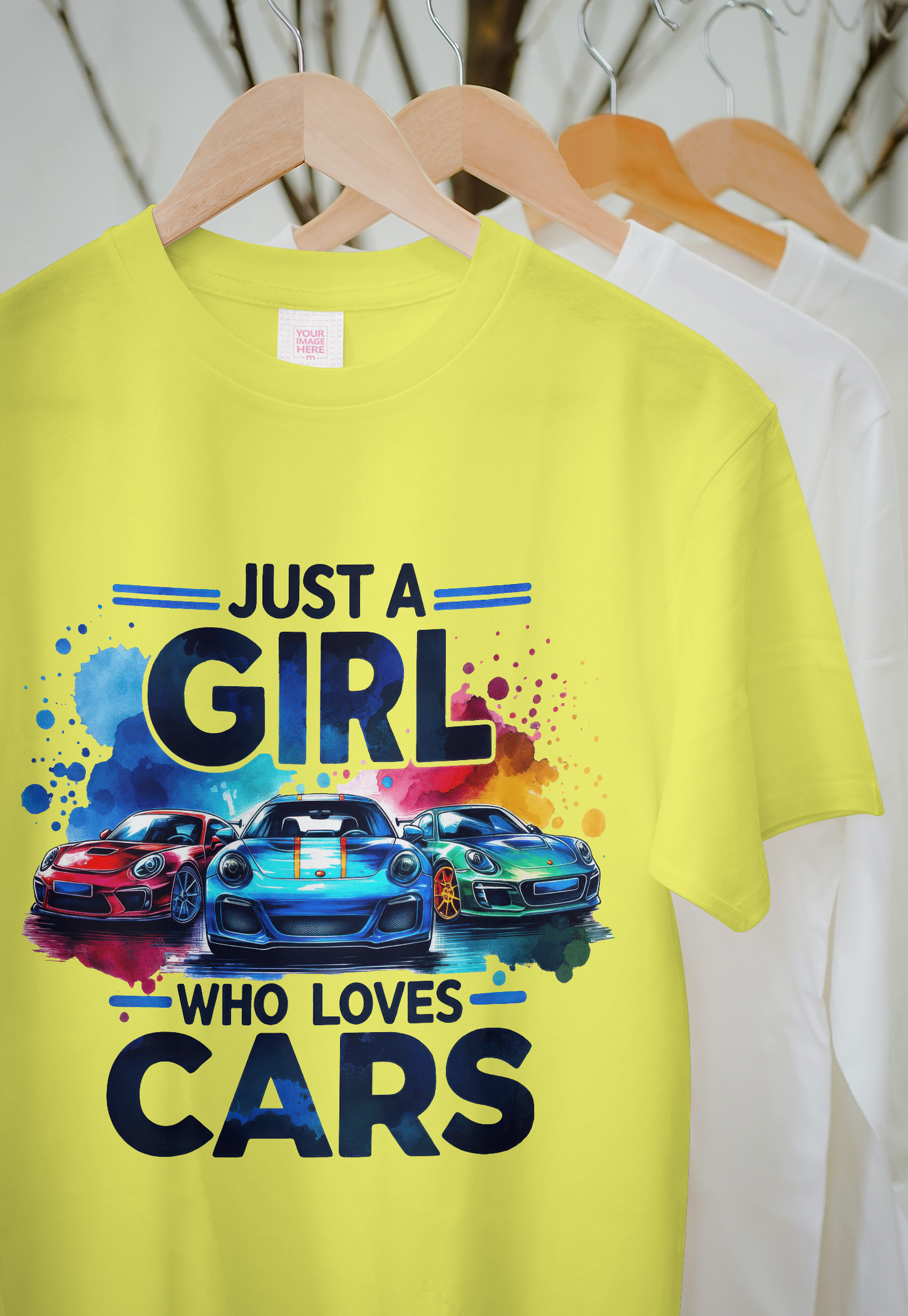 Just a Girl Who Loves Cars – Vibrant Sports Car Art- Kids