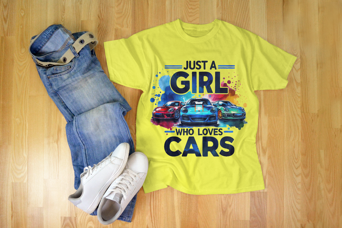 Just a Girl Who Loves Cars – Vibrant Sports Car Art