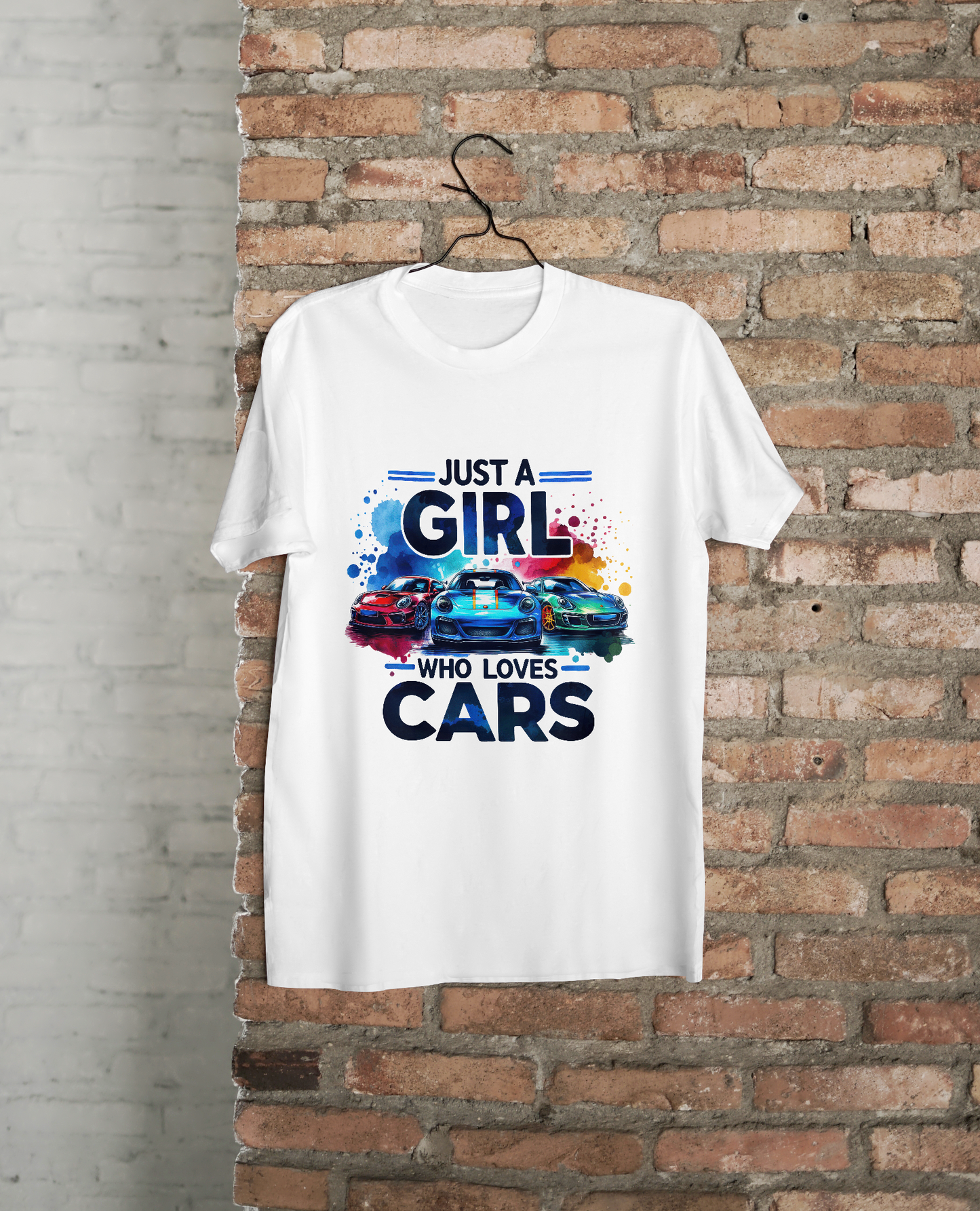 Just a Girl Who Loves Cars – Vibrant Sports Car Art- Kids