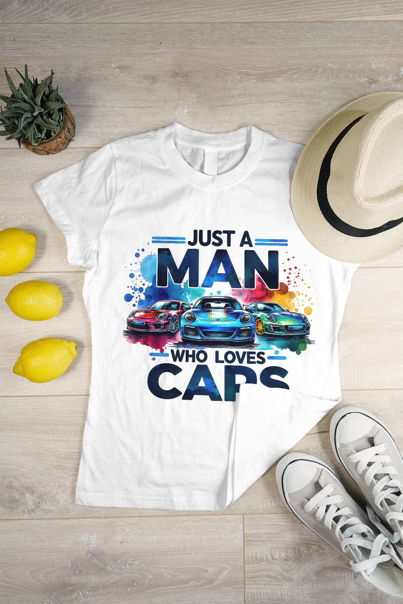 Just a Man Who Loves Cars – Premium Automotive Tee