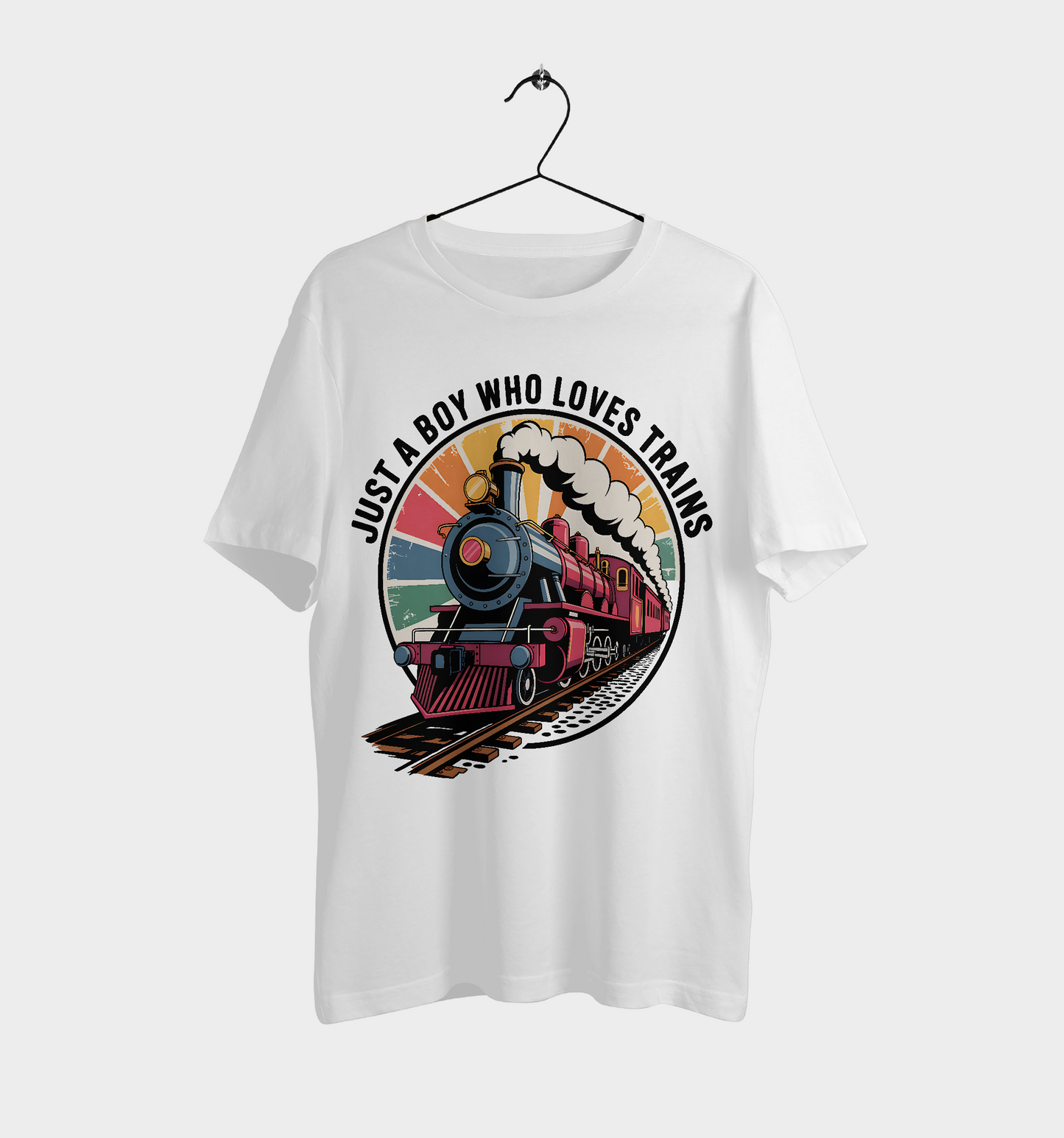 Just a Boy Who Loves Trains – Graphic T-Shirt 2