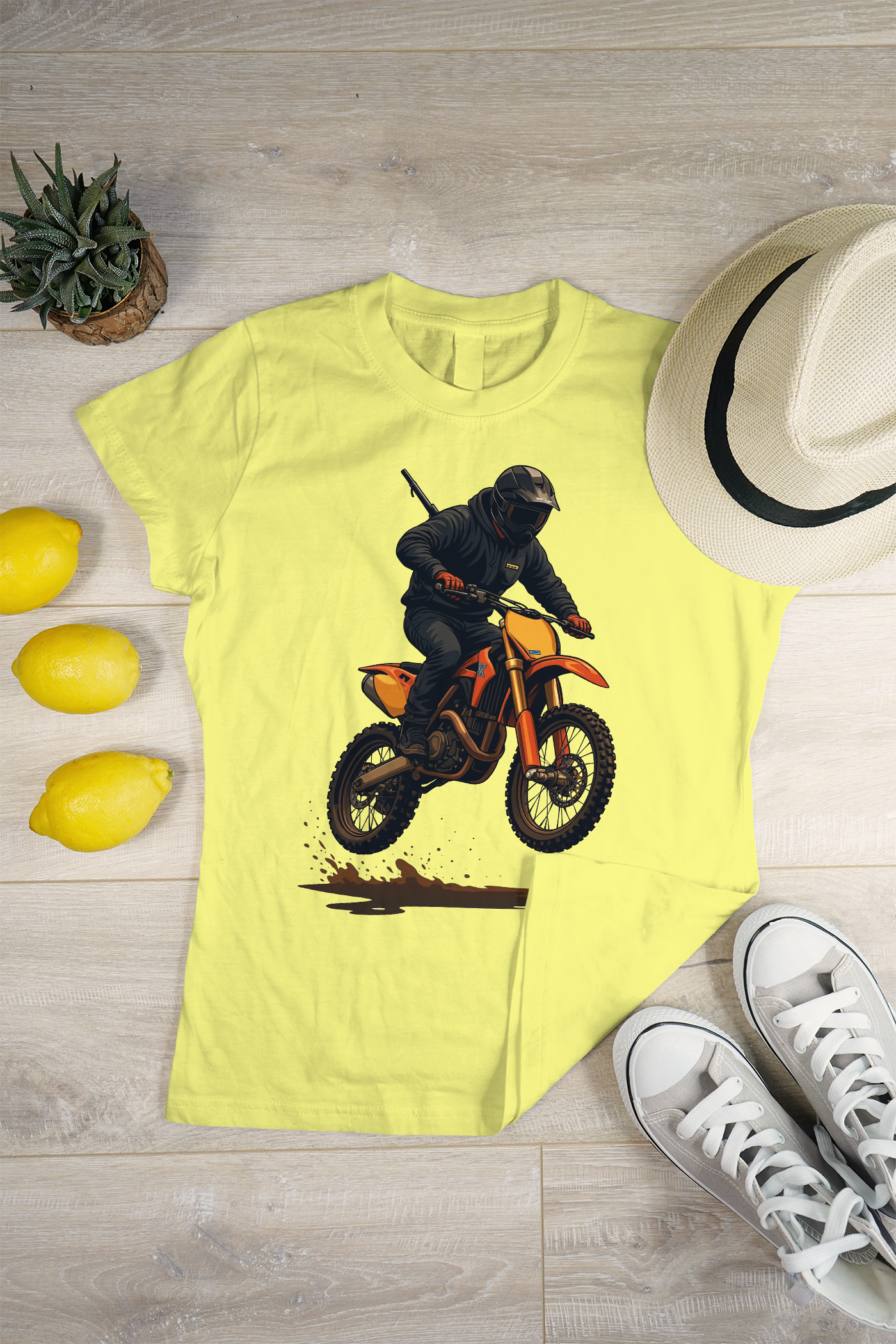 Mud Rider Graphic T-Shirt – Bold Yellow Adventure Tee
