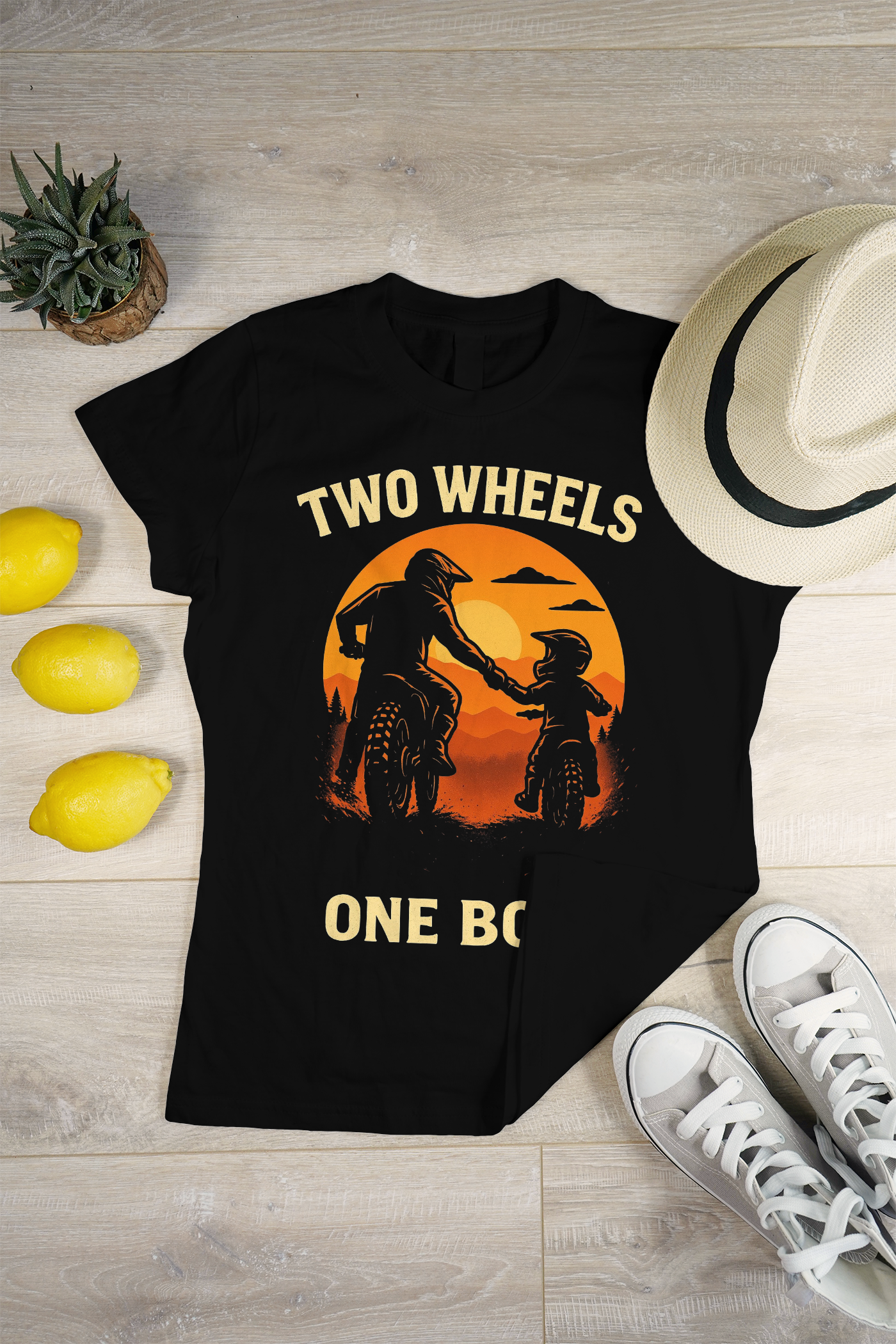 Two Wheels, One Bond – Father & Son Combo T-Shirt