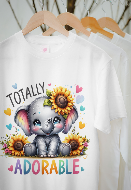 🌻 Totally Adorable – Cute Baby Elephant with Sunflowers