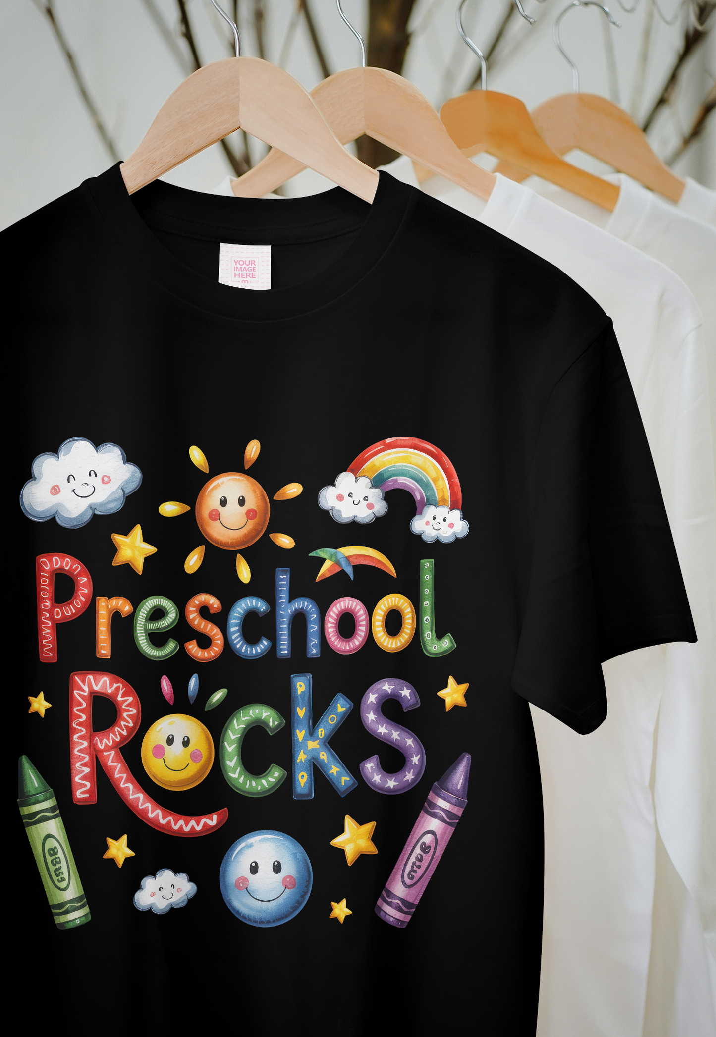 🌈 Preschool Rocks – Colorful Kids’ Fun Design