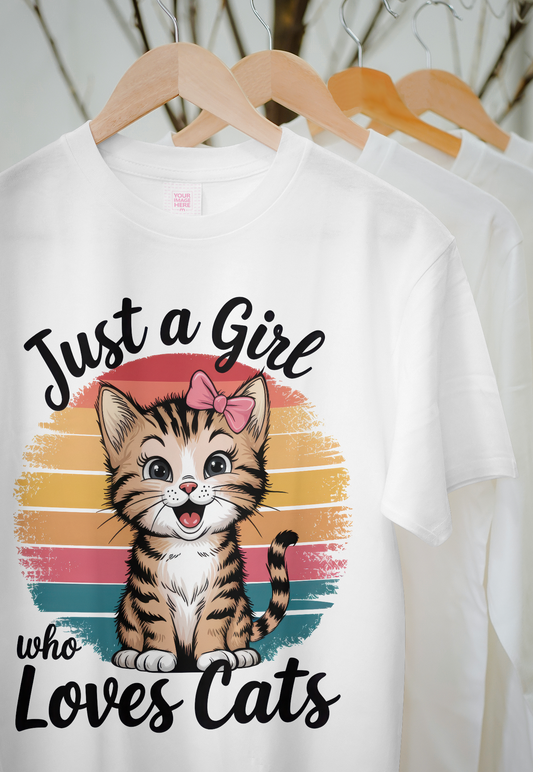 🐾 Just a Girl Who Loves Cats – Cute Kitty Retro Design