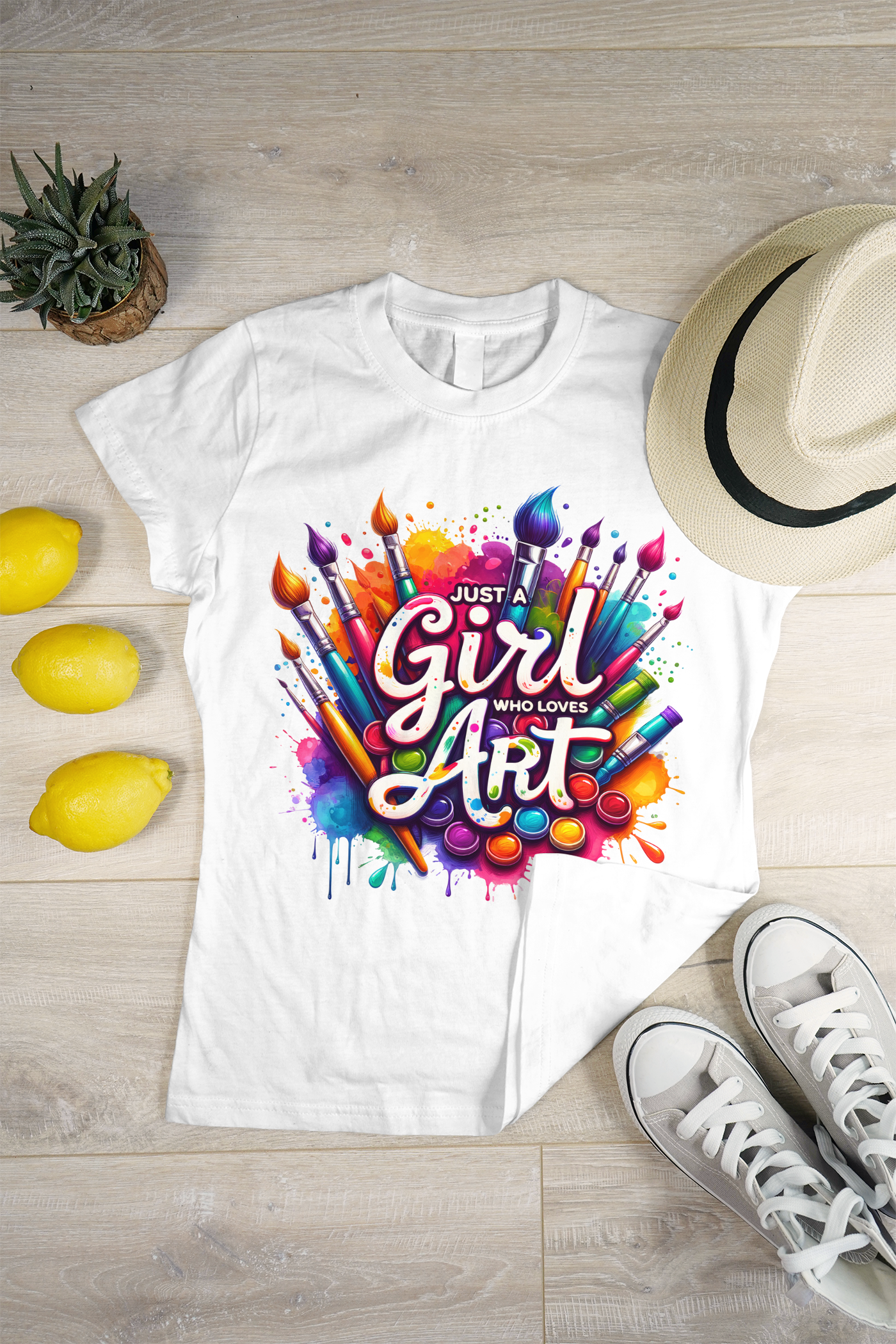 Just a Girl Who Loves Art – Color Splash T-Shirt 🎨✨ Adults