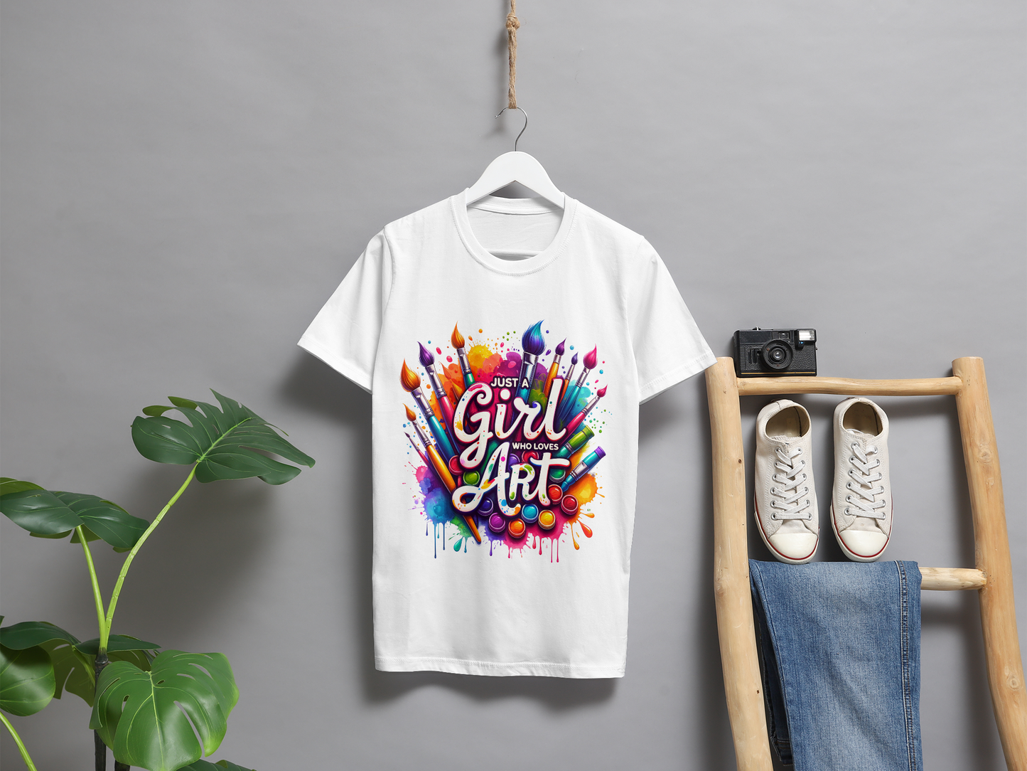 Just a Girl Who Loves Art – Color Splash T-Shirt 🎨✨ Adults