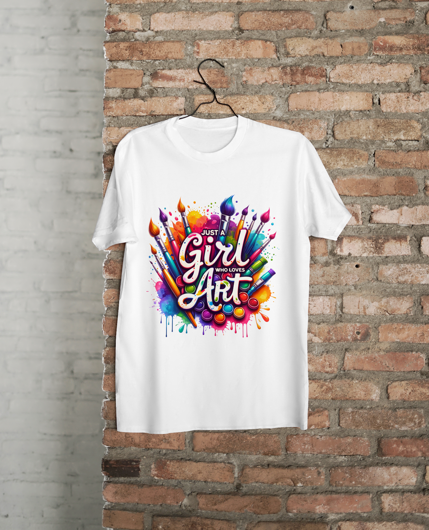 Just a Girl Who Loves Art – Color Splash T-Shirt 🎨✨ Adults