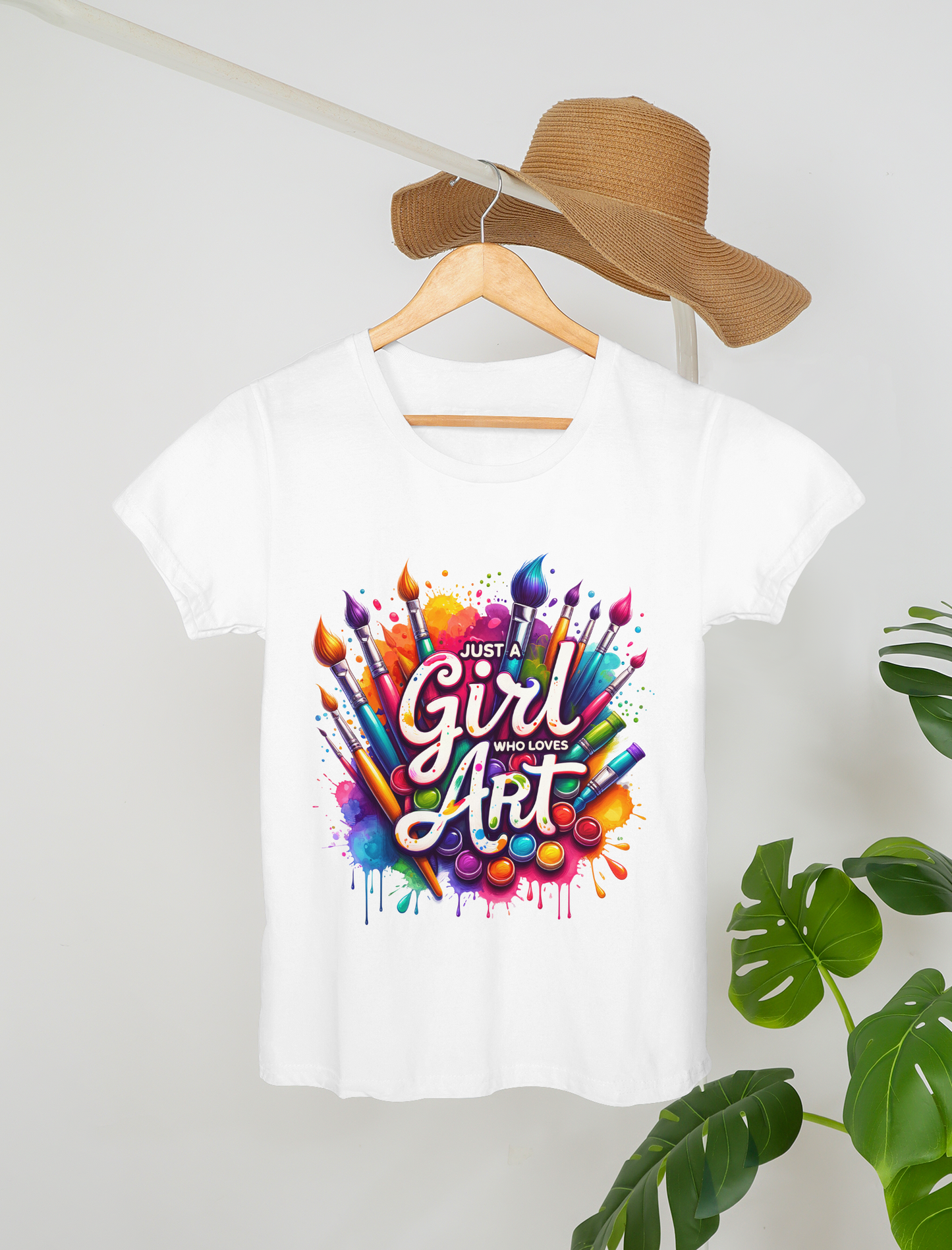 Just a Girl Who Loves Art – Color Splash T-Shirt 🎨✨ Adults