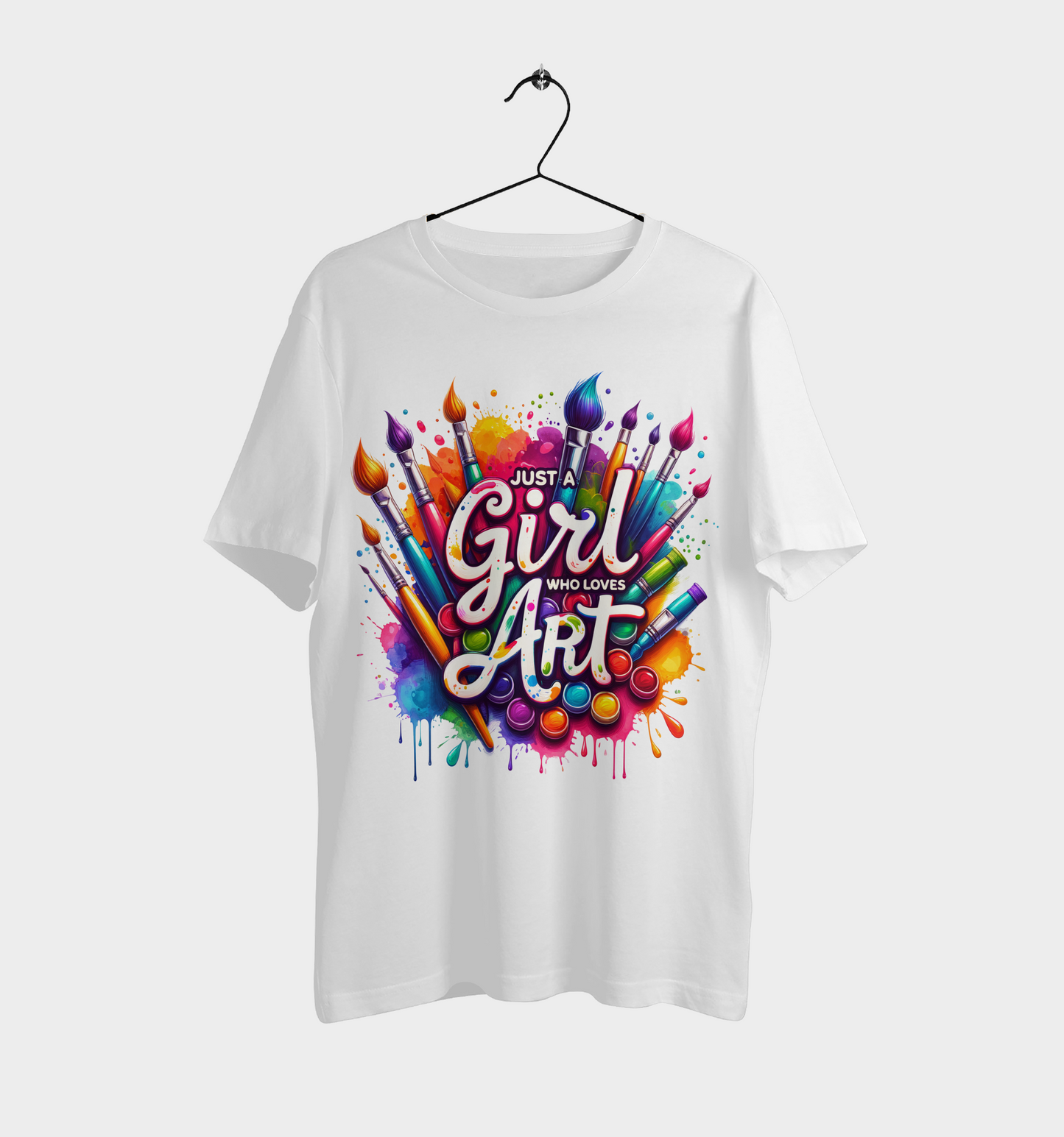 Just a Girl Who Loves Art – Color Splash T-Shirt 🎨✨ Adults