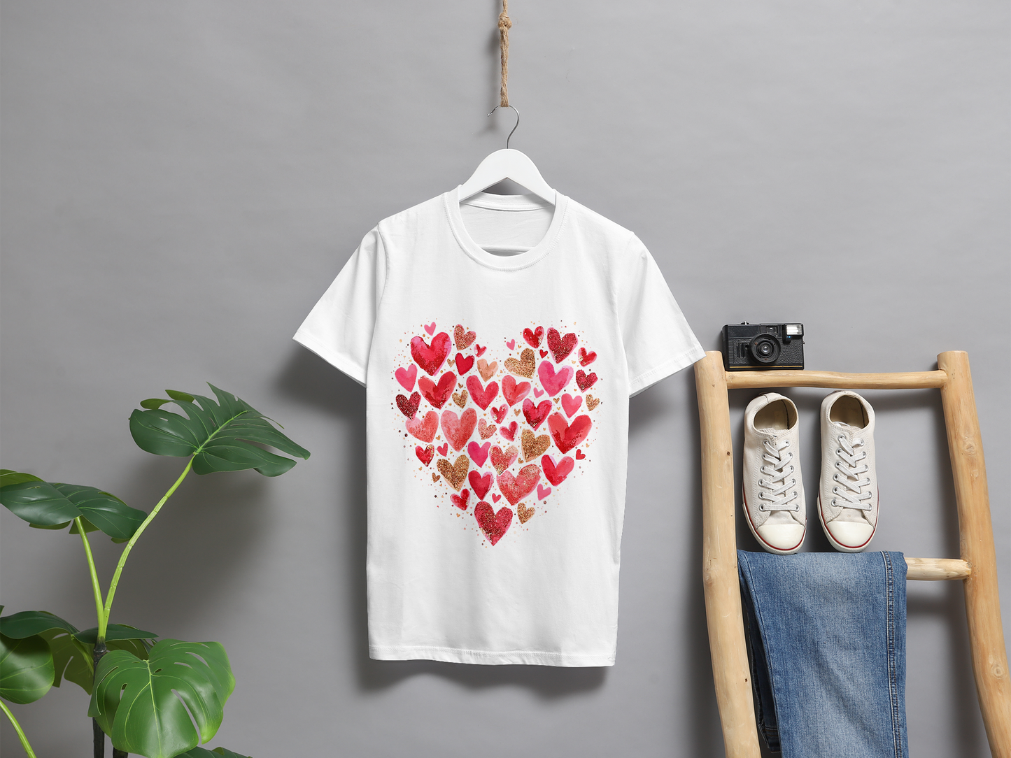 Heart of Love – Glitter & Watercolor T-Shirt ❤️✨