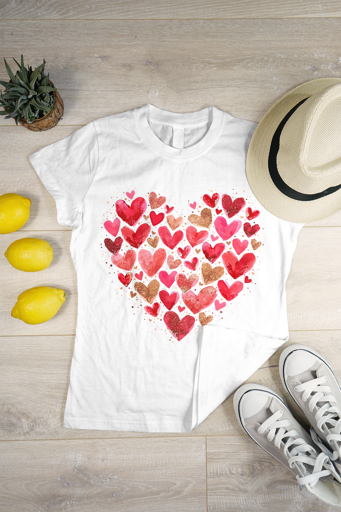 Heart of Love – Glitter & Watercolor T-Shirt ❤️✨