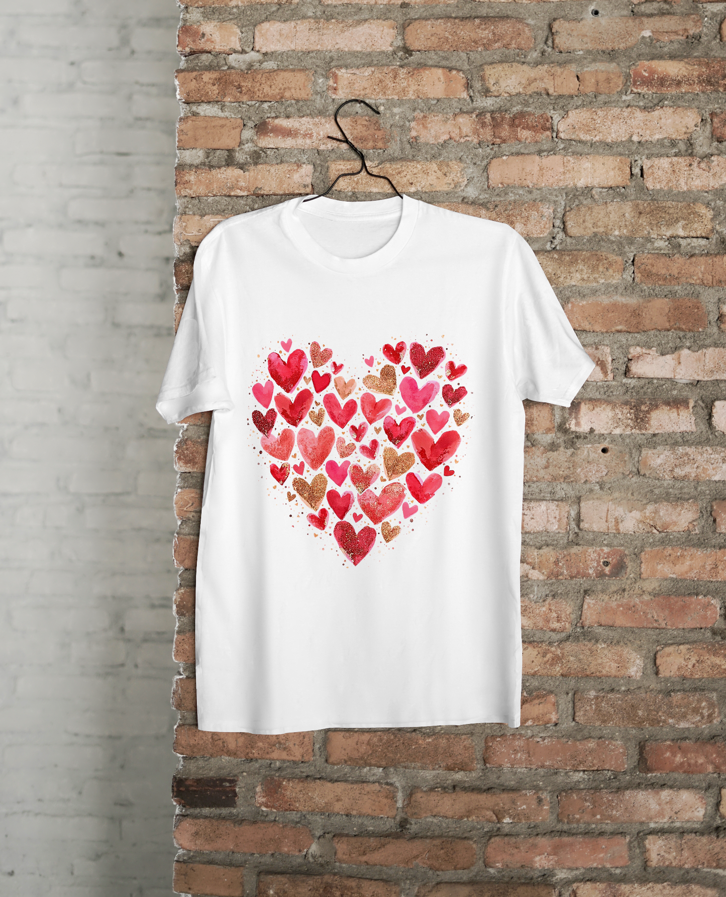 Heart of Love – Glitter & Watercolor T-Shirt ❤️✨