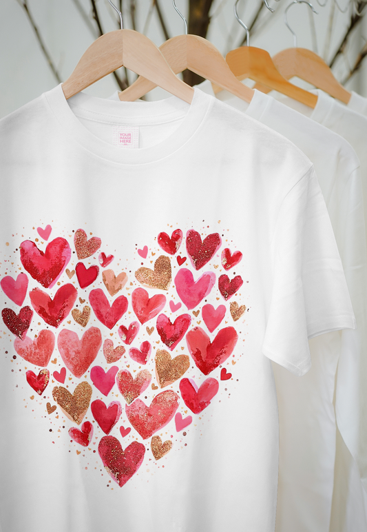 Heart of Love – Glitter & Watercolor T-Shirt ❤️✨