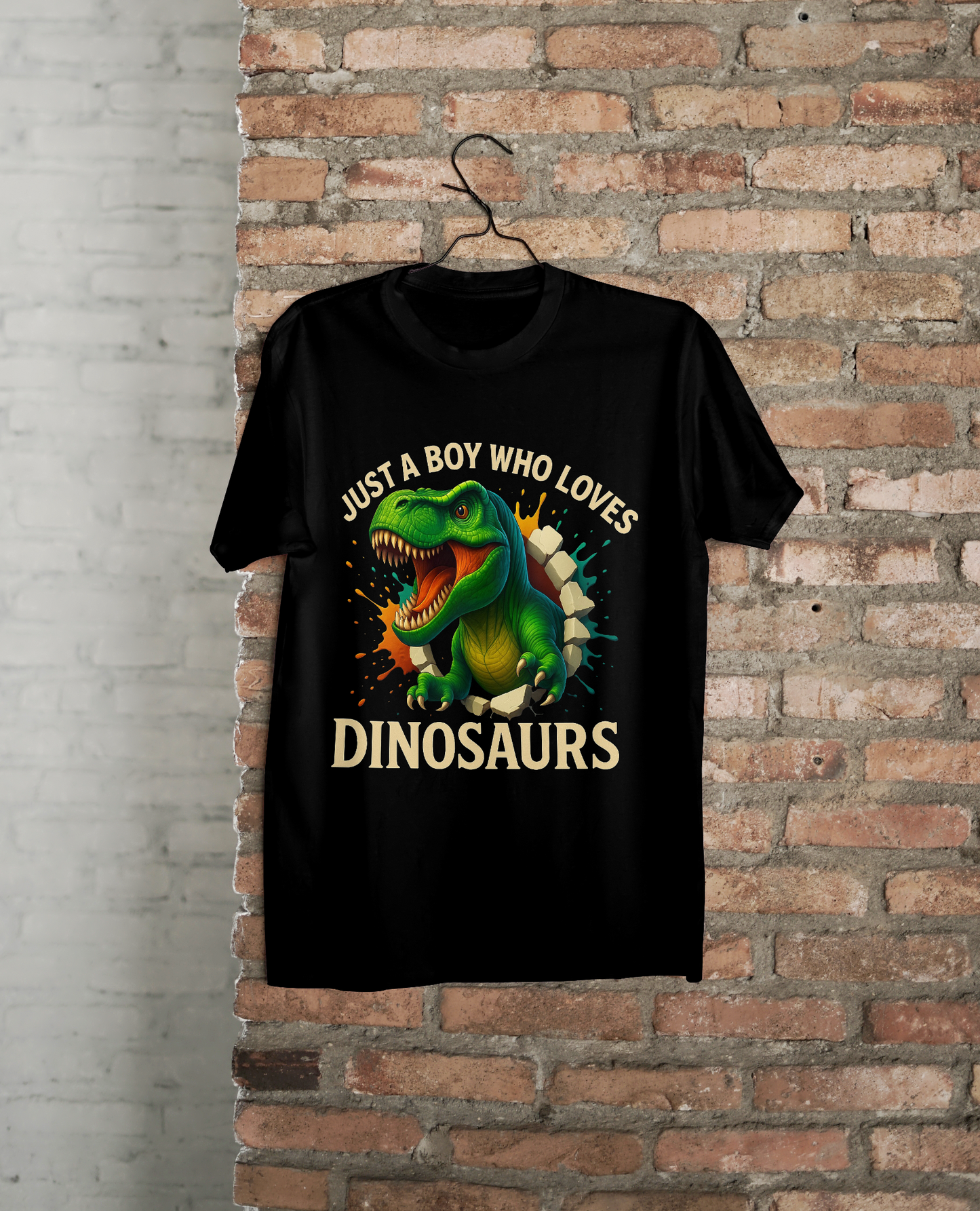 Just a Boy Who Loves Dinosaurs – Kids’ Premium T-Shirt Design