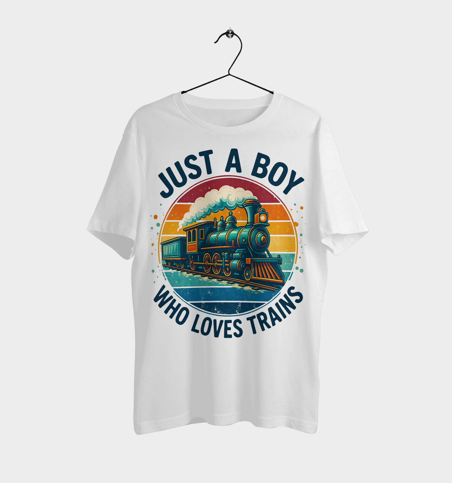 Just a Boy Who Loves Trains – Graphic T-Shirt