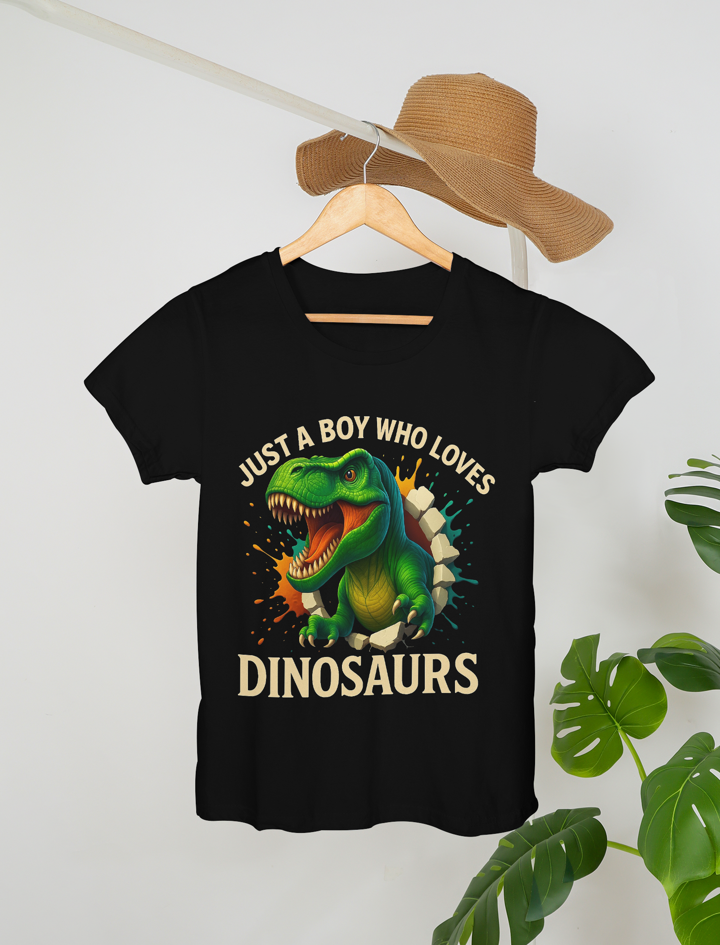 Just a Boy Who Loves Dinosaurs – Kids’ Premium T-Shirt Design