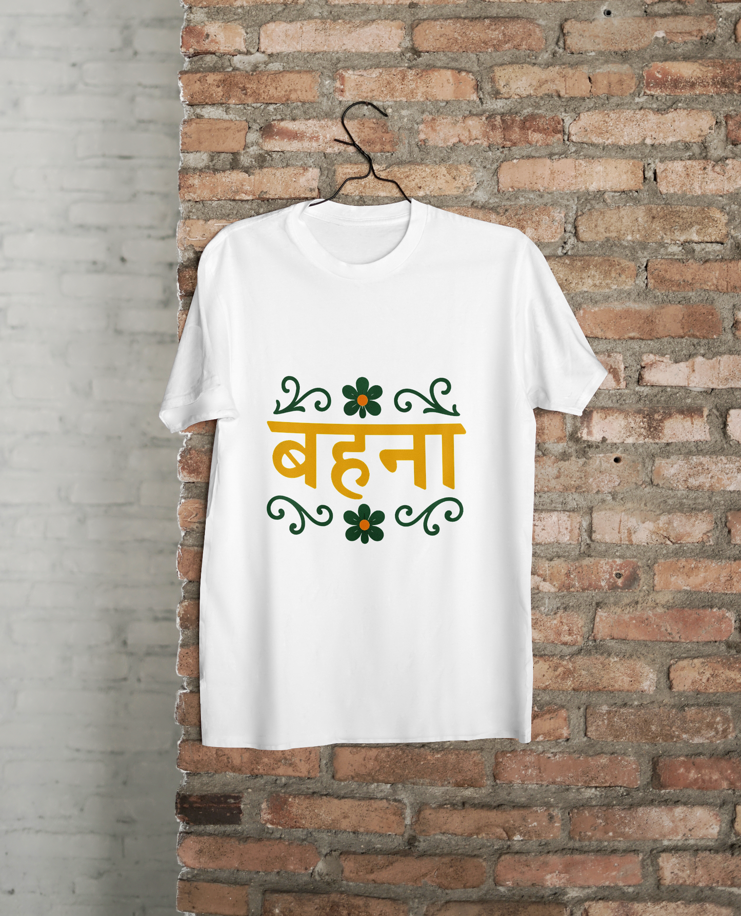 "बहना – Floral Harmony Typography T-Shirt Design"