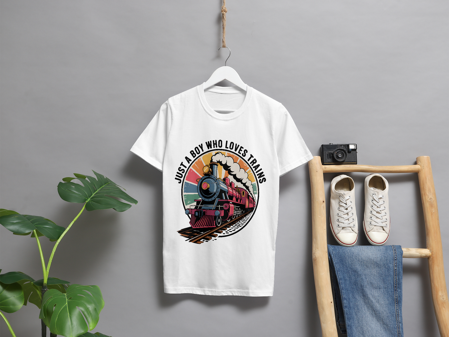 Just a Boy Who Loves Trains – Graphic T-Shirt 2