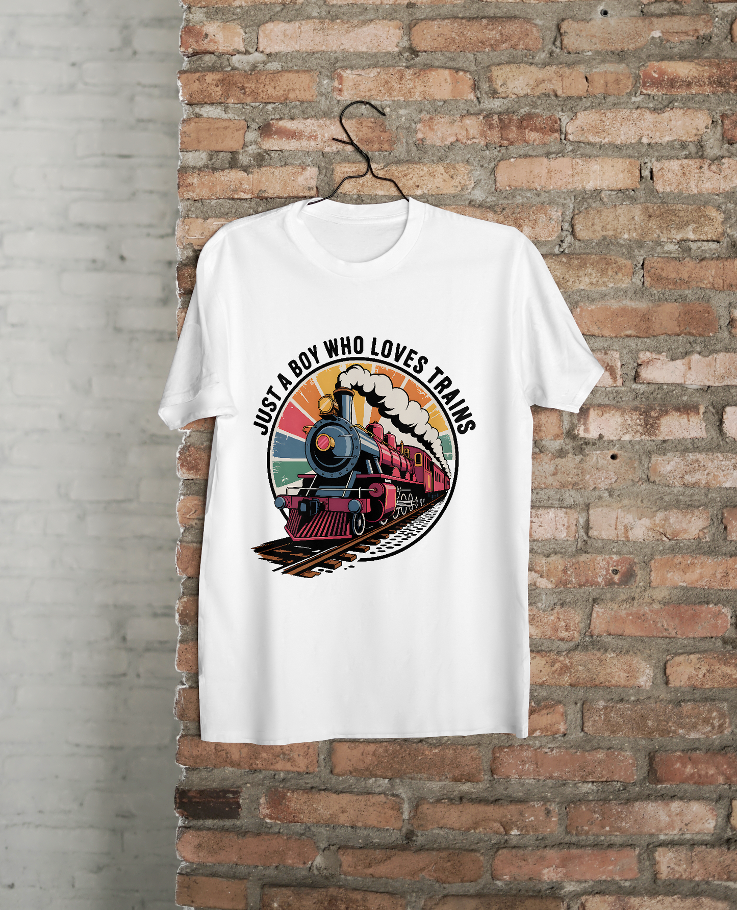 Just a Boy Who Loves Trains – Graphic T-Shirt 2