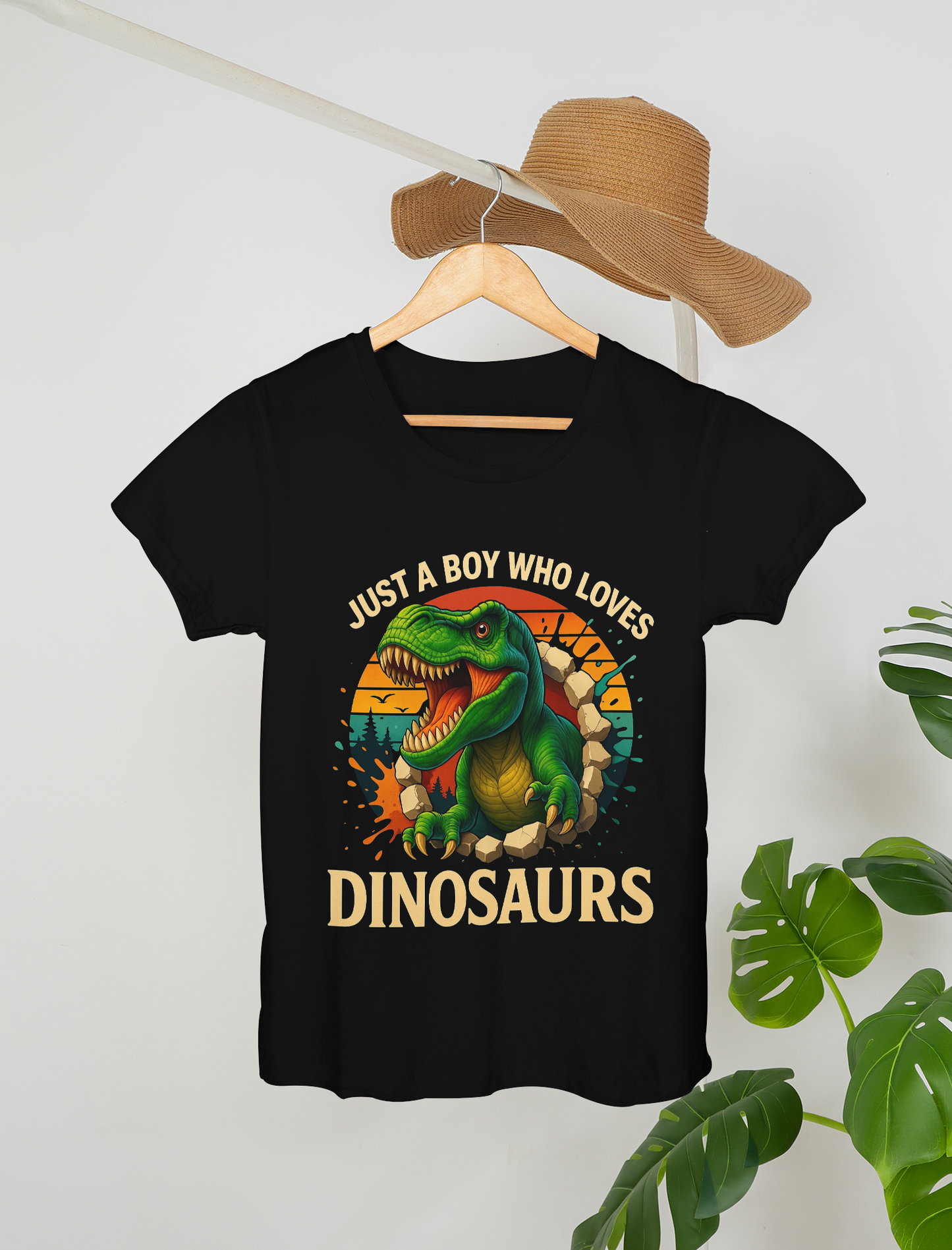Just a Boy Who Loves Dinosaurs – Kids’ Adventure T-Shirt
