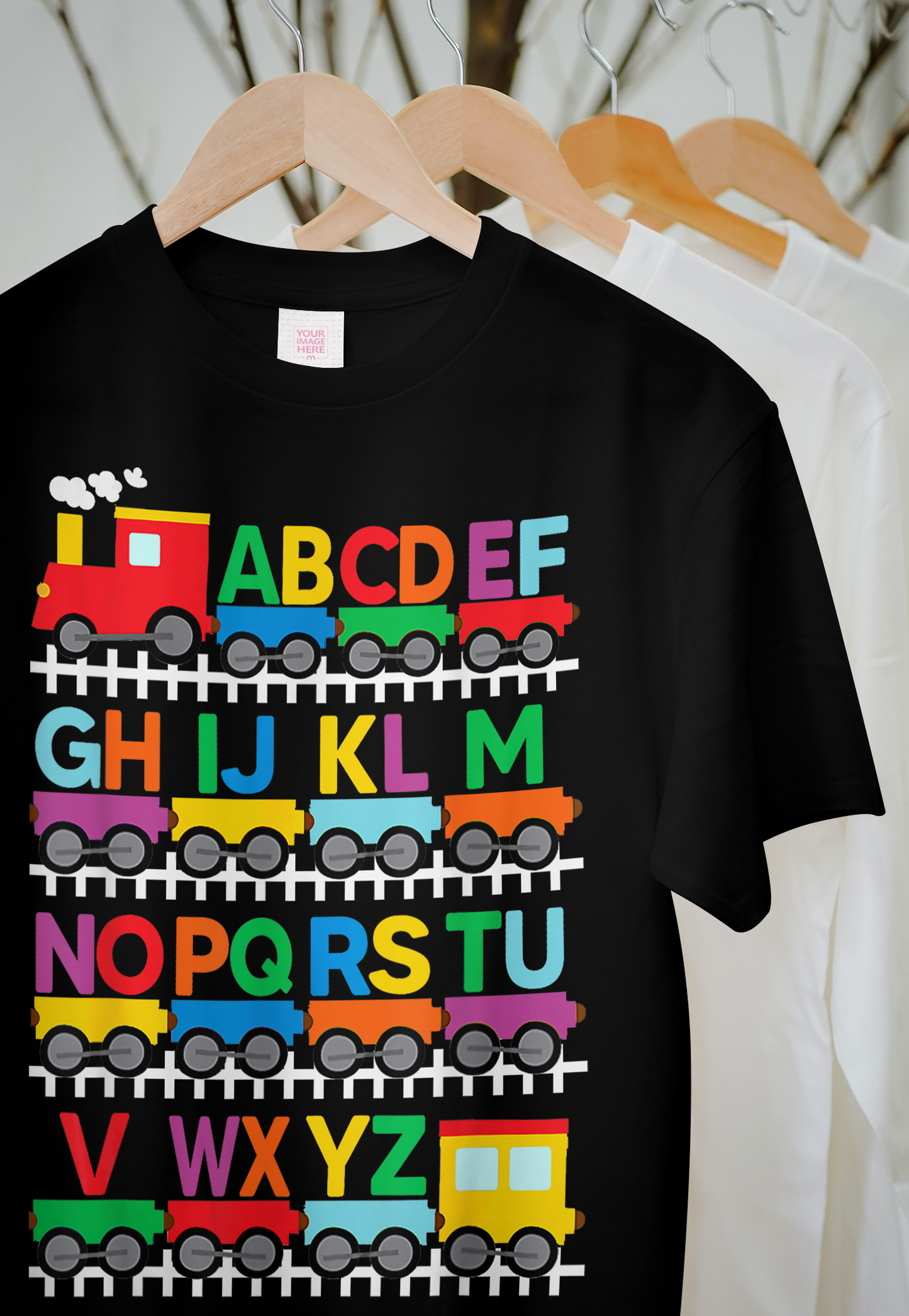 A–Z Alphabet Train Poster for Kids | Colorful Learning Wall Art- Grown kids