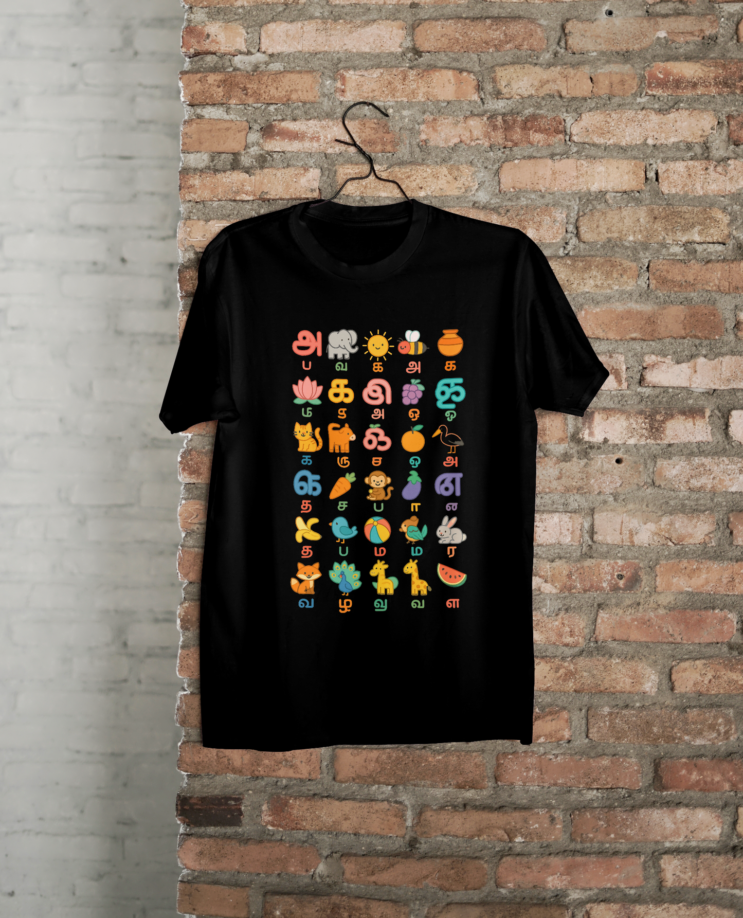 Tamil Alphabet Learning Poster for Kids | Illustrated A–Z Tamil Uyir & Mei Letters Chart